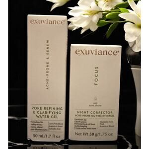 EXUVIANCE Night Corrector + Clarifying Water Gel NEW IN BOX